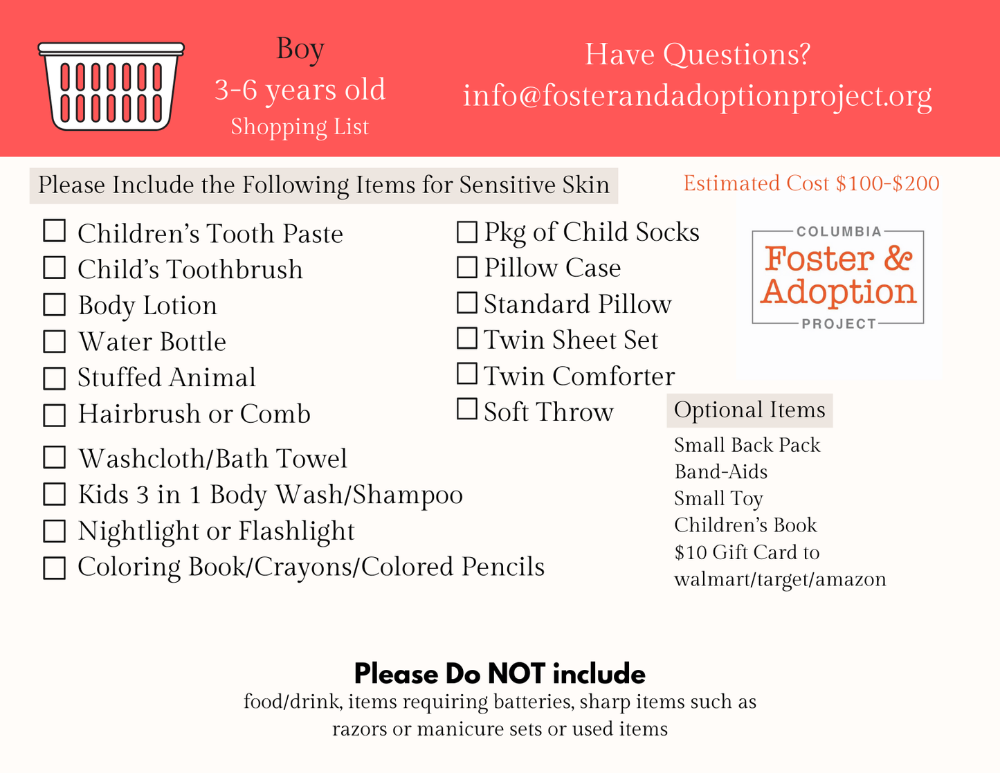3-6 yr old Boy Sensitive Skin