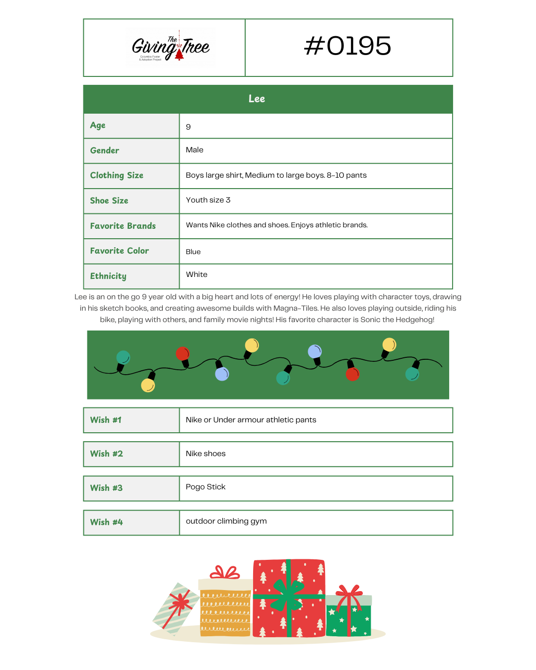 Giving Tree 2025 List #0195