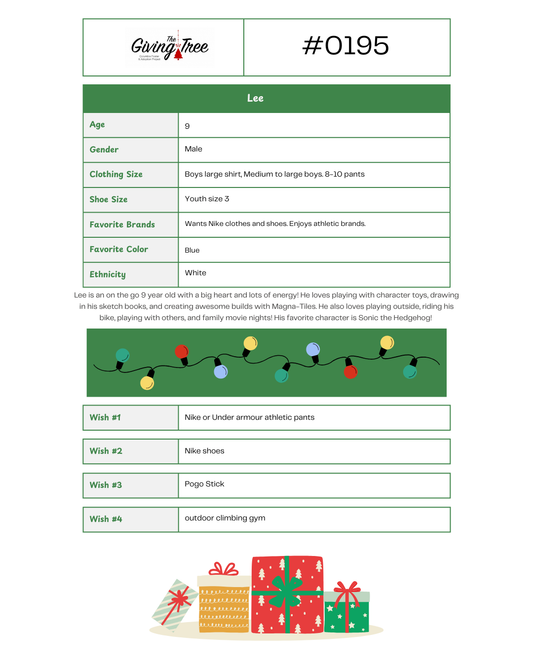 Giving Tree 2025 List #0195
