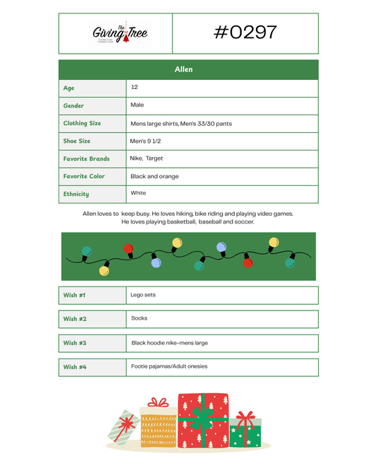 Giving Tree 2025 List #0297