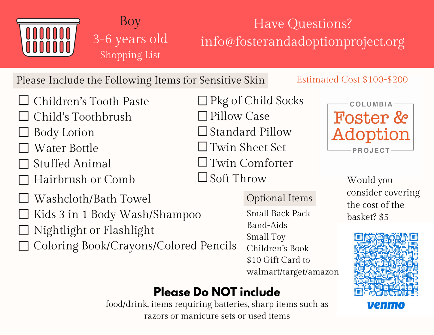 3-6 yr old Boy Sensitive Skin